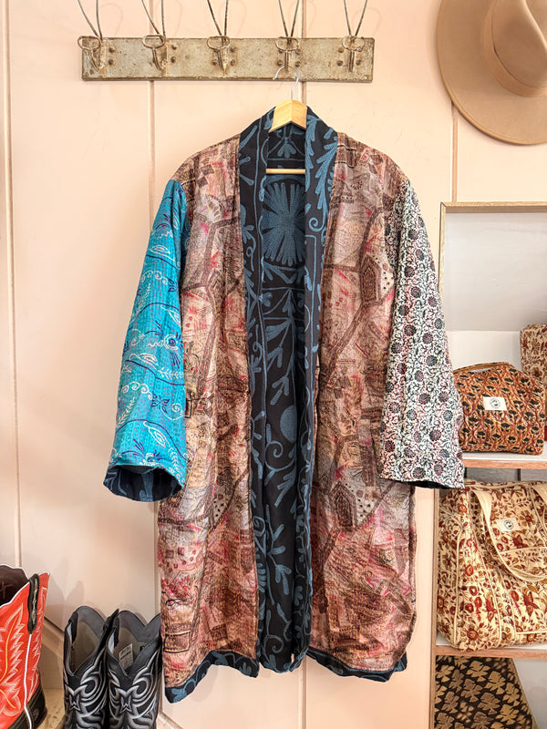 The Twin Soul Duster Jacket - Dark Blue & Black #2