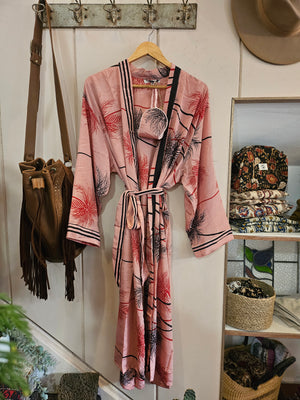 Sari Silk Robe & Eye Mask Set #1 - L/XL