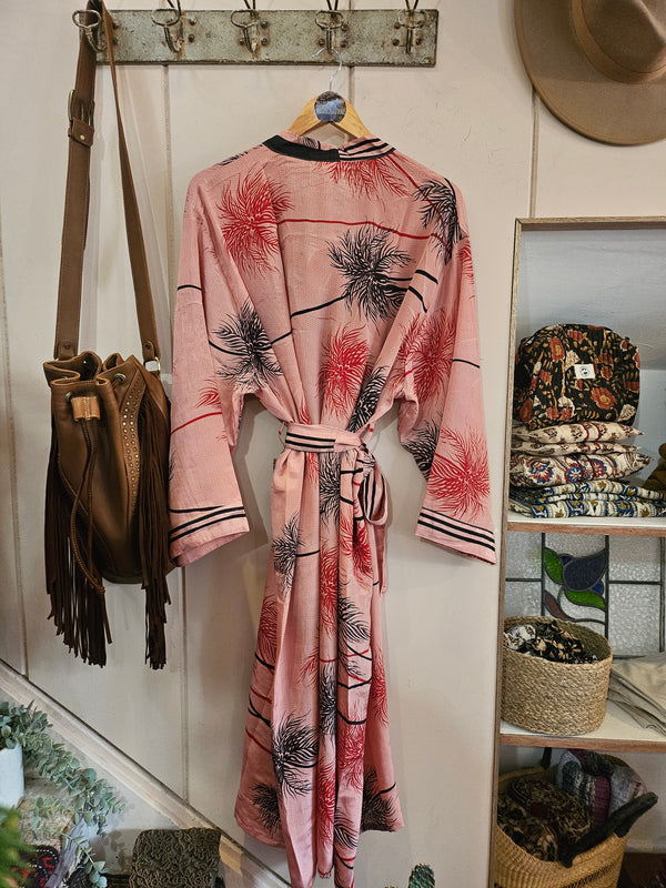 Sari Silk Robe & Eye Mask Set #1 - L/XL