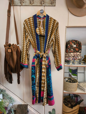 Sari Silk Robe & Eye Mask Set #3 - S/M