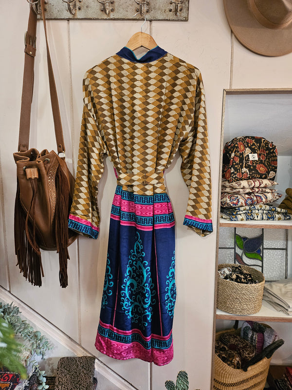 Sari Silk Robe & Eye Mask Set #3 - S/M