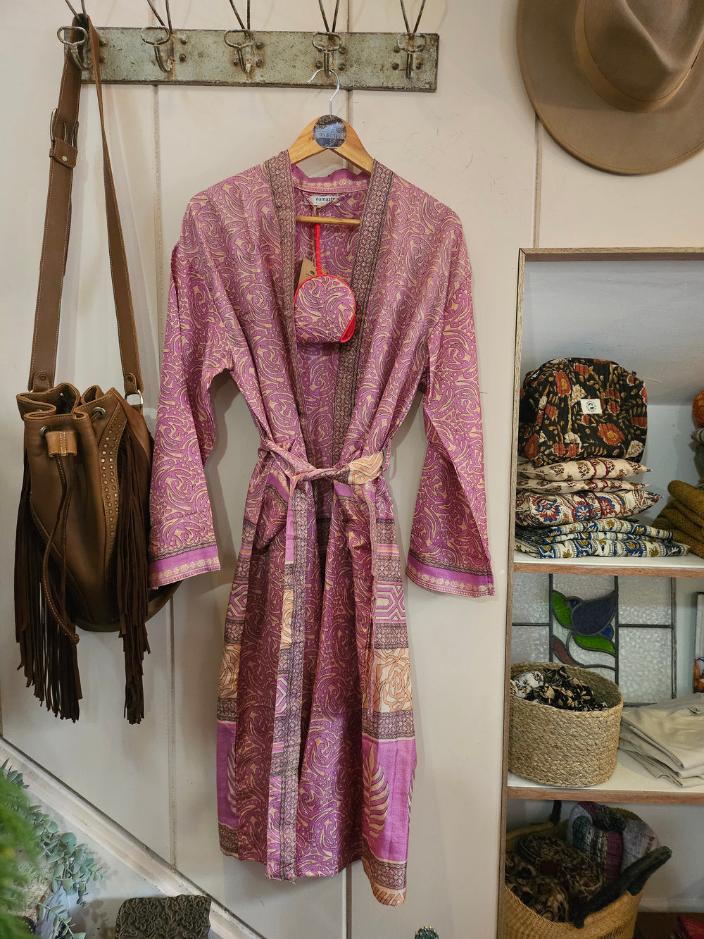 Sari Silk Robe & Eye Mask Set #4 - S/M