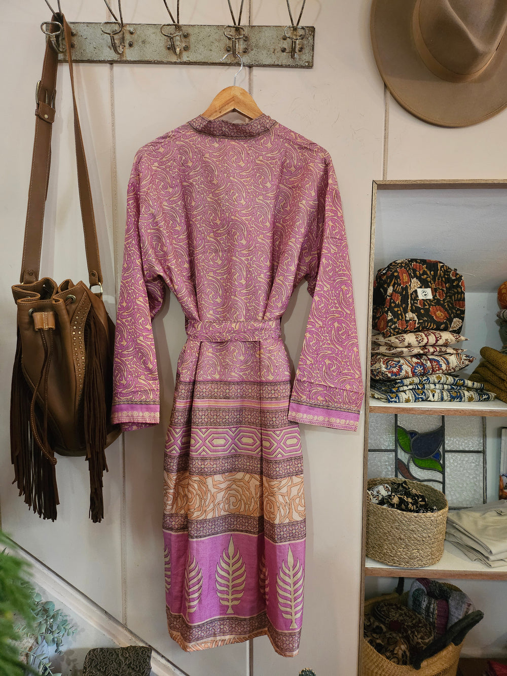 Sari Silk Robe & Eye Mask Set #4 - S/M