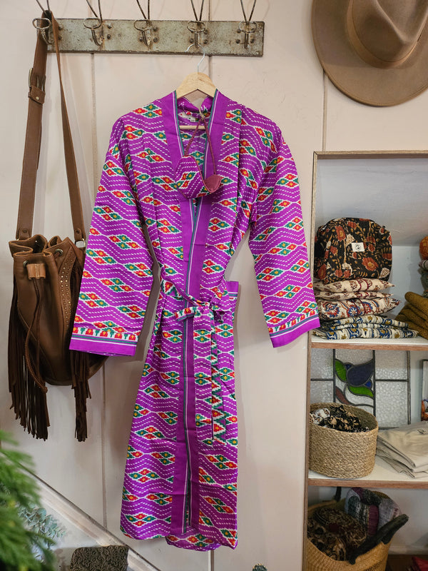 Sari Silk Robe & Eye Mask Set #5 - S/M