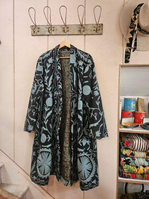 The Twin Soul Duster Jacket - Blue & Black #1