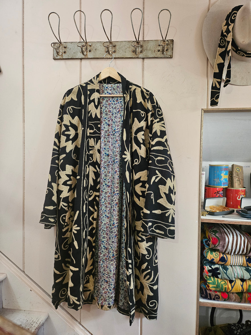 The Twin Soul Duster Jacket - Cream & Black #2