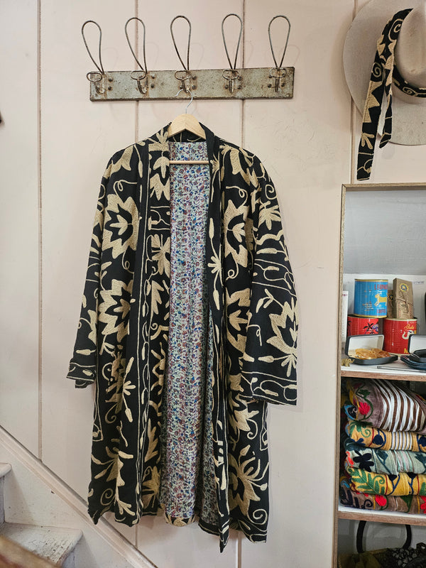 The Twin Soul Duster Jacket - Cream & Black #2