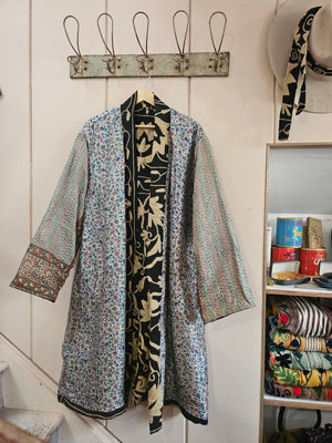 The Twin Soul Duster Jacket - Cream & Black #2