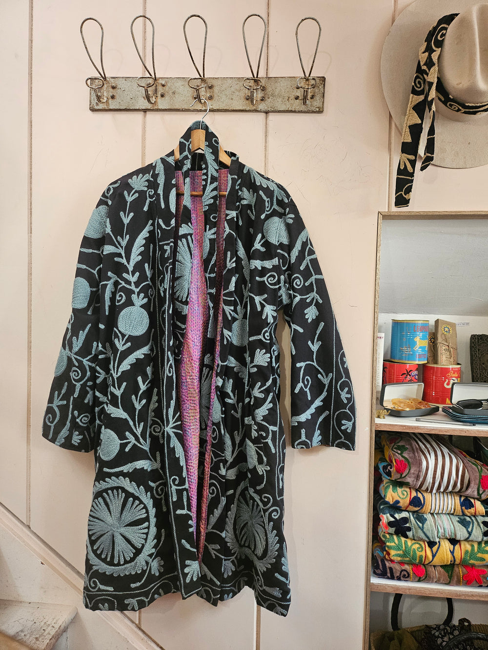 The Twin Soul Duster Jacket - Blue & Black #3