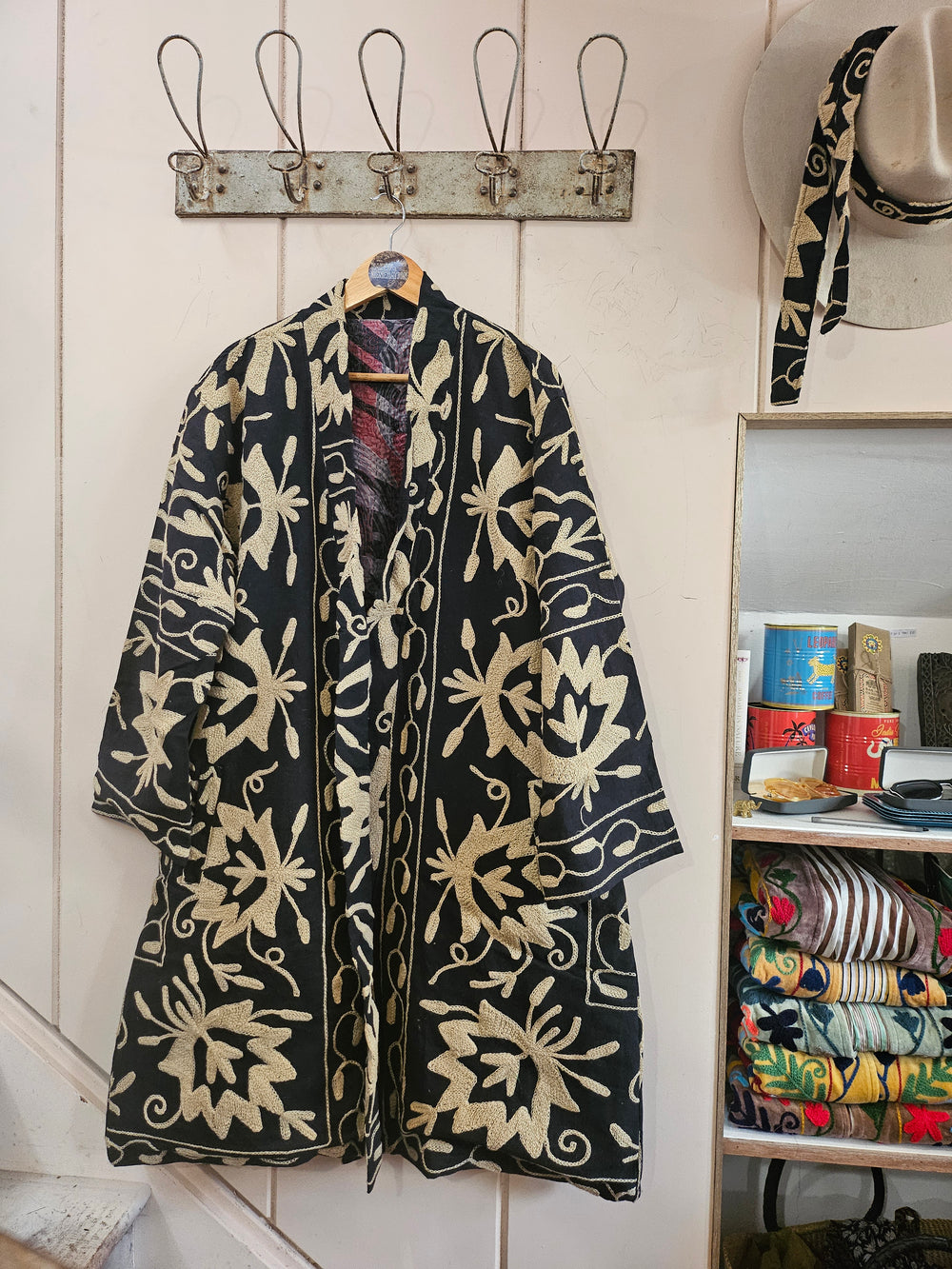 The Twin Soul Duster Jacket - Cream & Black #5