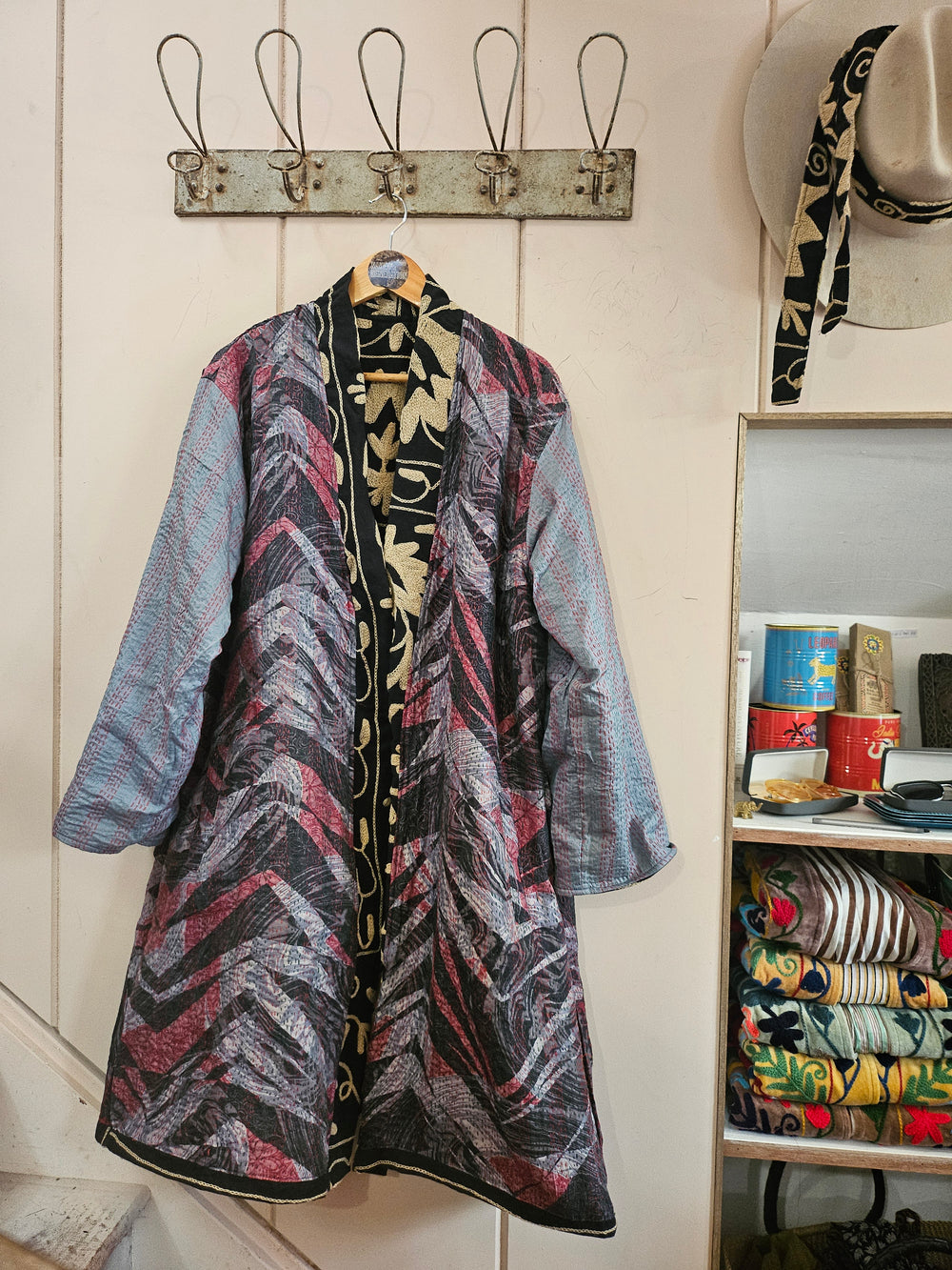 The Twin Soul Duster Jacket - Cream & Black #5