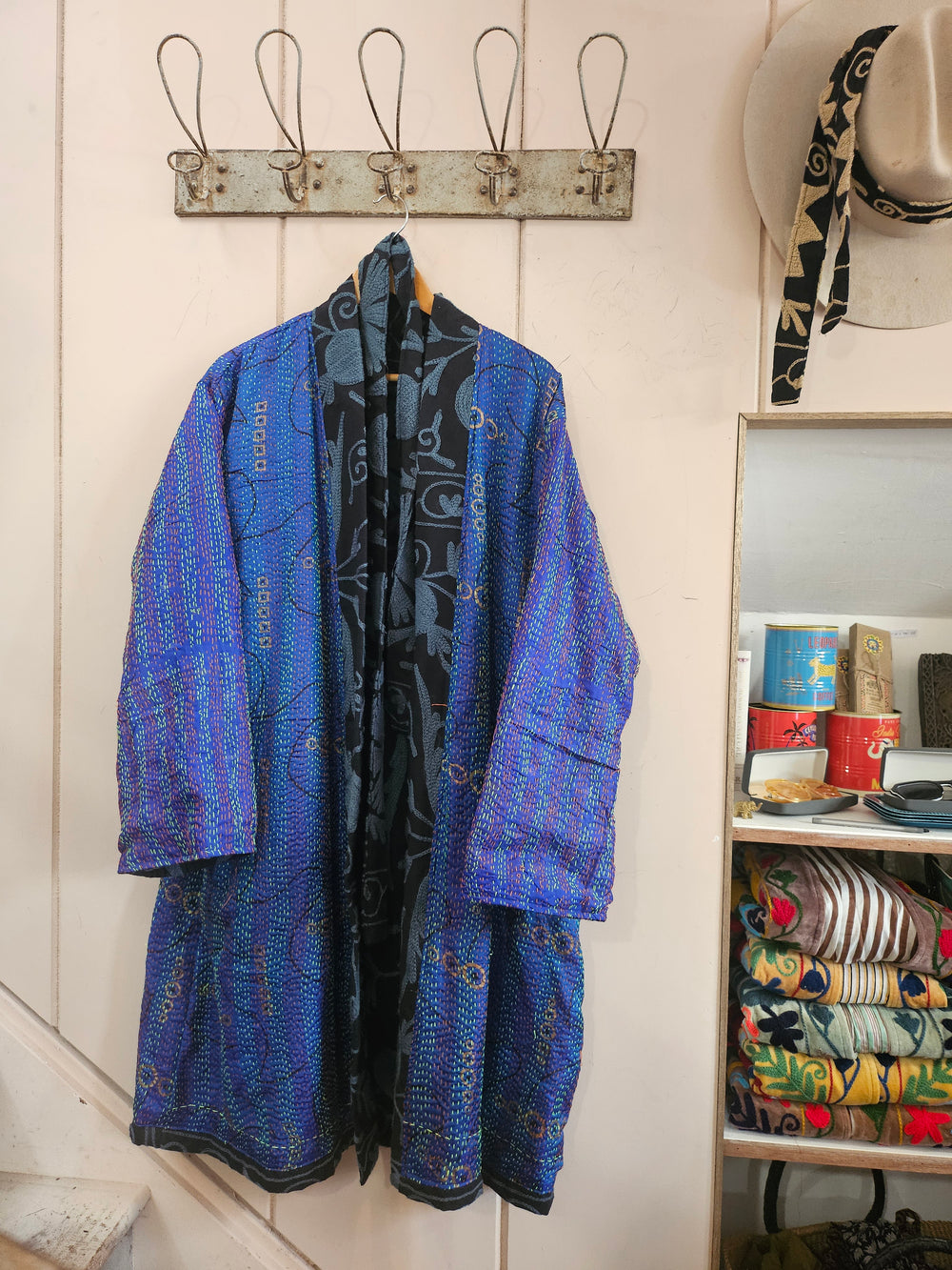 The Twin Soul Duster Jacket - Blue & Black #6
