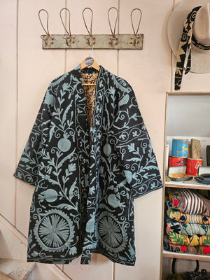 The Twin Soul Duster Jacket - Blue & Black #8