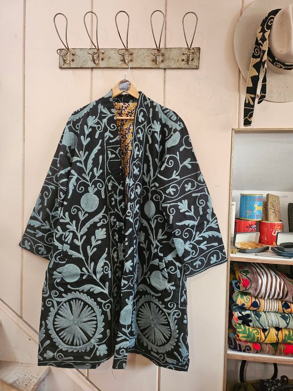 The Twin Soul Duster Jacket - Blue & Black #8