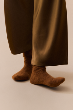 Chestnut Brown Ultra Soft Alpaca Socks: 2 sizes available