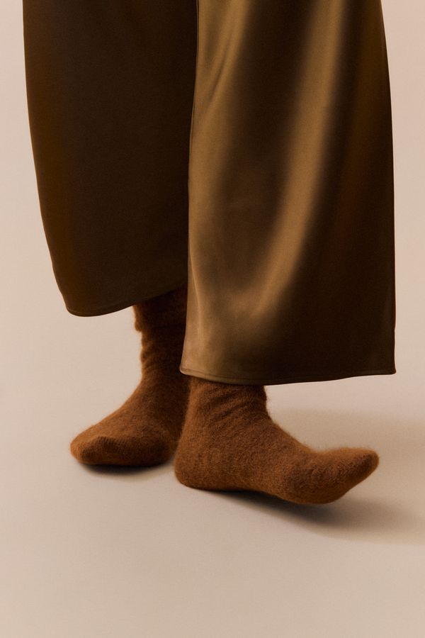 Chestnut Brown Ultra Soft Alpaca Socks: 2 sizes available