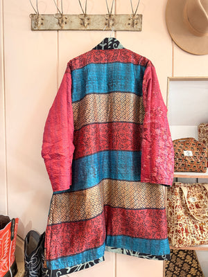 The Twin Soul Duster Jacket - Light Blue & Black #2