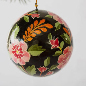 Sacred Sphere— hand-painted papier-mâché decoration from Kashmir, India (5 colourways)