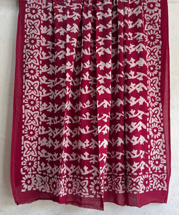 Beach Coverup Sarong Pareo - Maroon White Motifs