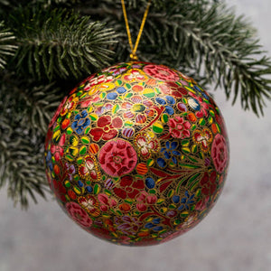 4" Russian Floral Hanging Ball Ornament