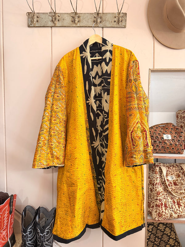 The Twin Soul Duster Jacket - Cream & Black #2