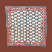 Block printed scarf/bandana - Leaf (blue)