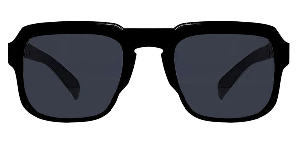 Spitfire Sunglasses: Black on Black with White Line