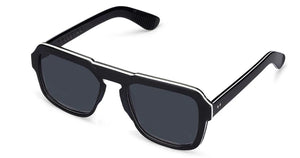Spitfire Sunglasses: Black on Black with White Line