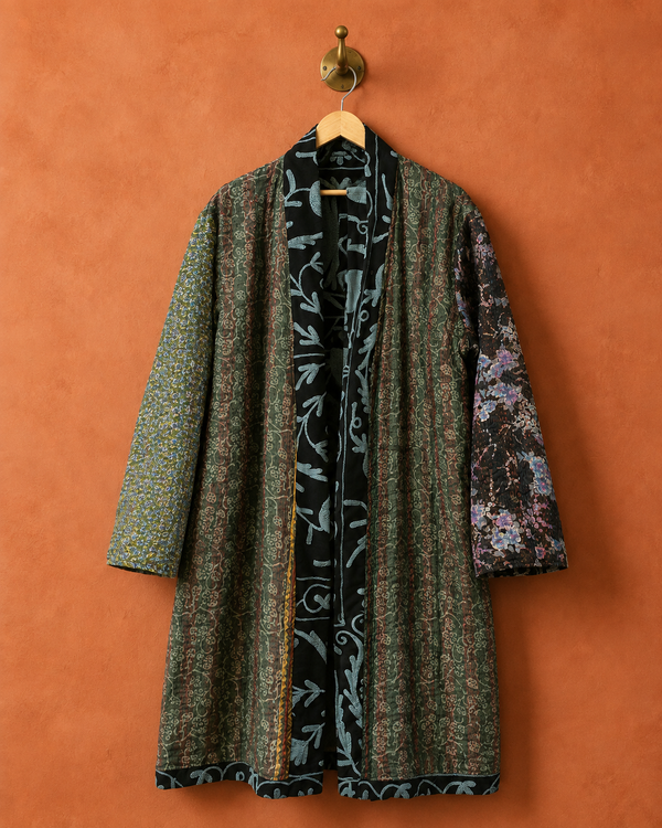 The Twin Soul Duster Jacket - Blue & Black #1
