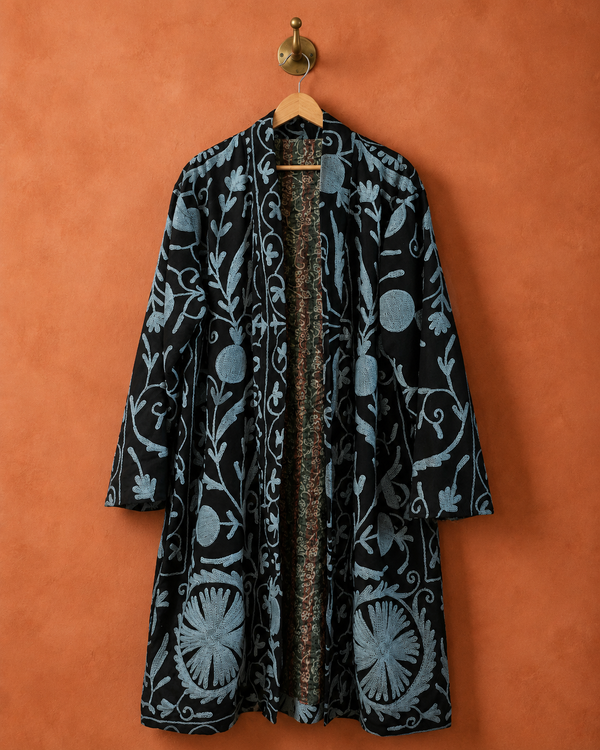 The Twin Soul Duster Jacket - Blue & Black #1