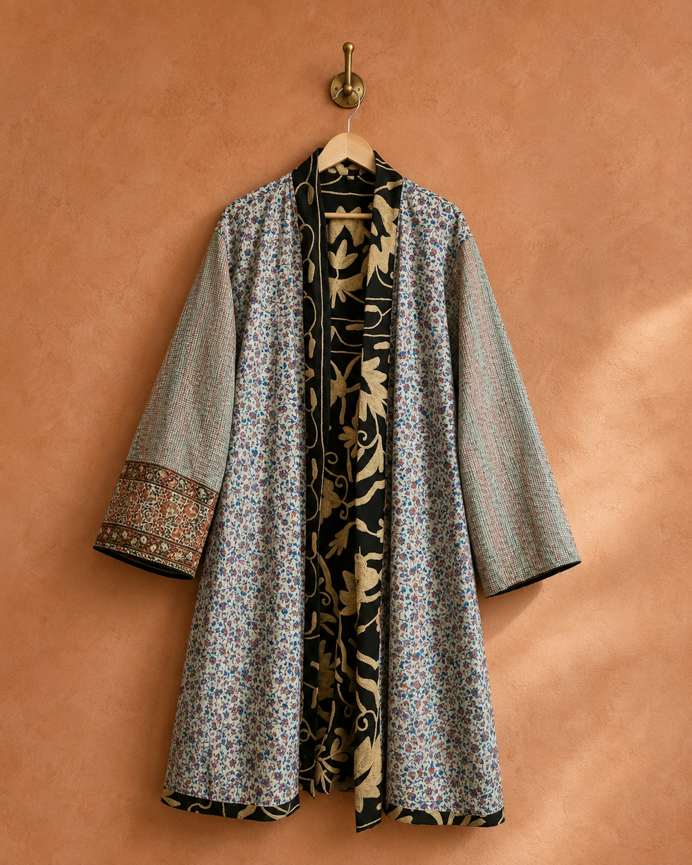 The Twin Soul Duster Jacket - Cream & Black #2