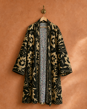 The Twin Soul Duster Jacket - Cream & Black #2