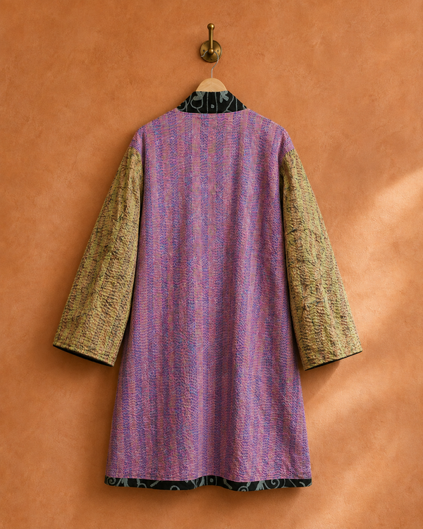 The Twin Soul Duster Jacket - Blue & Black #3