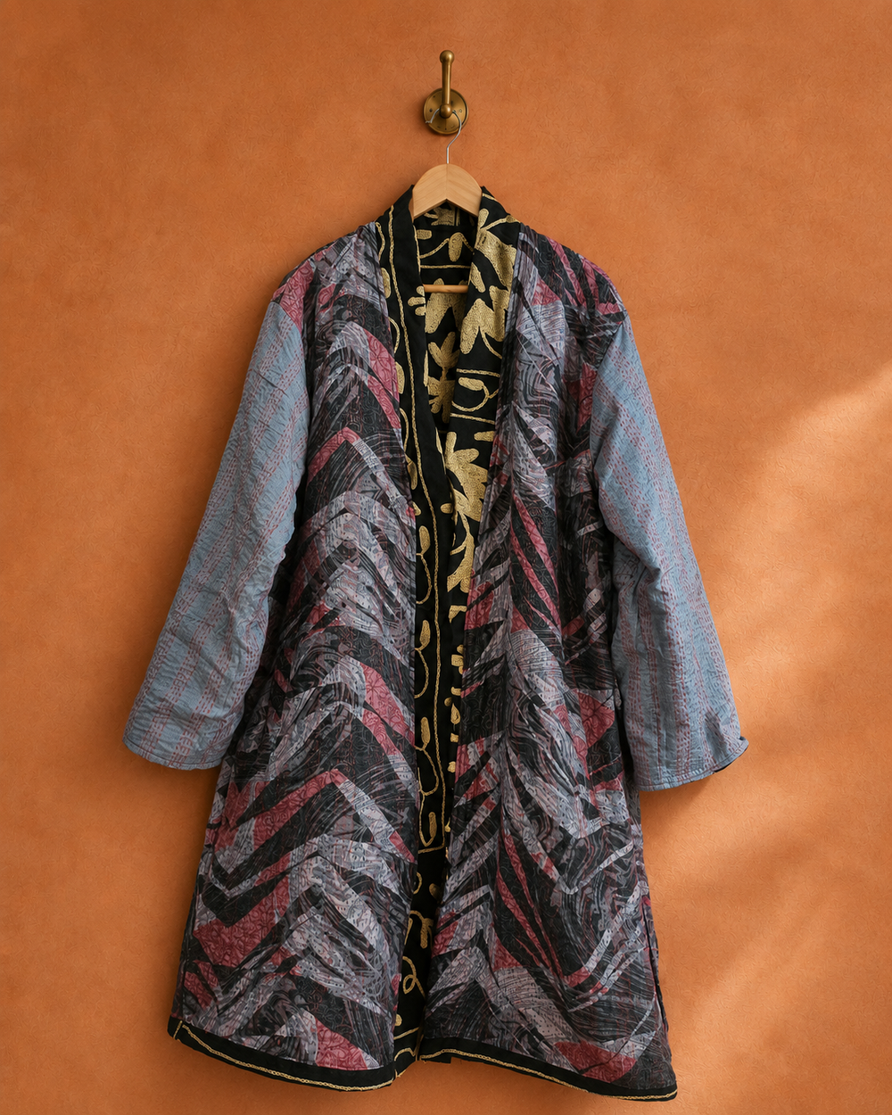 The Twin Soul Duster Jacket - Cream & Black #5