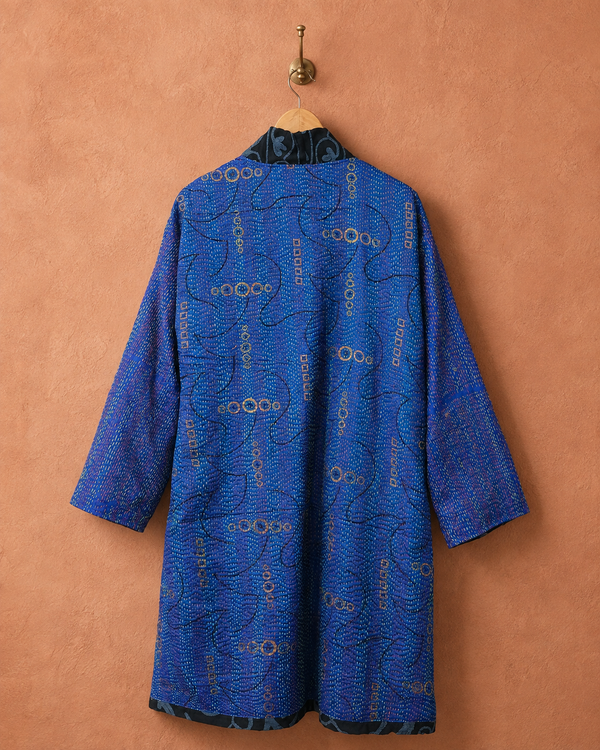 The Twin Soul Duster Jacket - Blue & Black #6