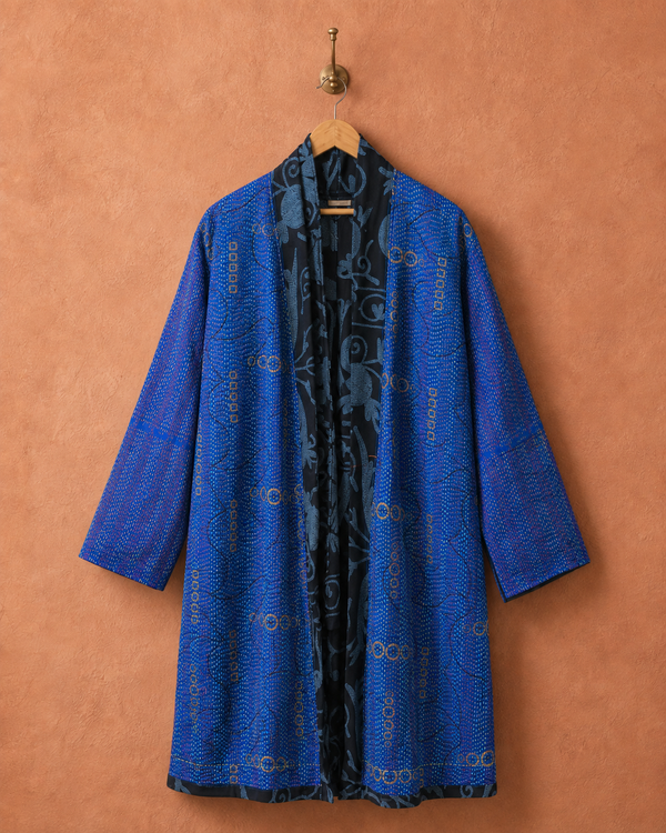 The Twin Soul Duster Jacket - Blue & Black #6