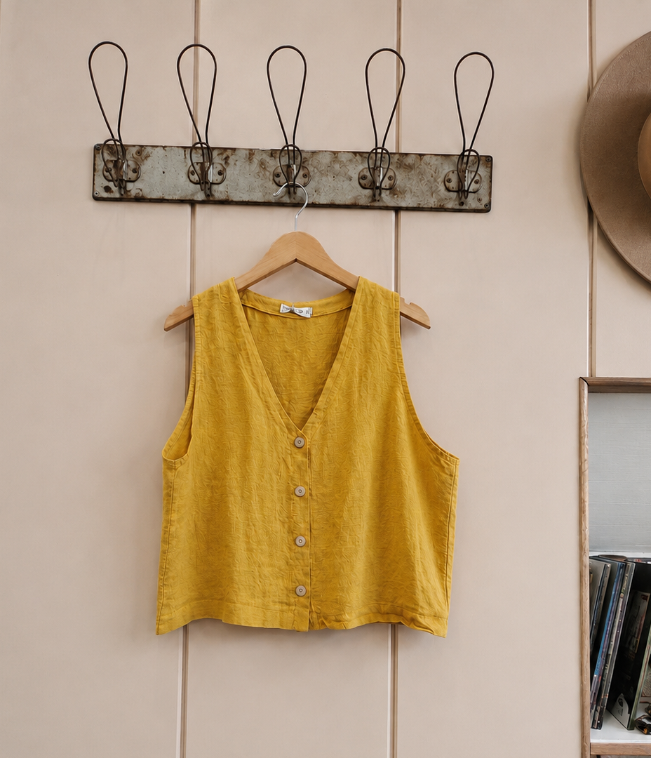Linen Button Waistcoat