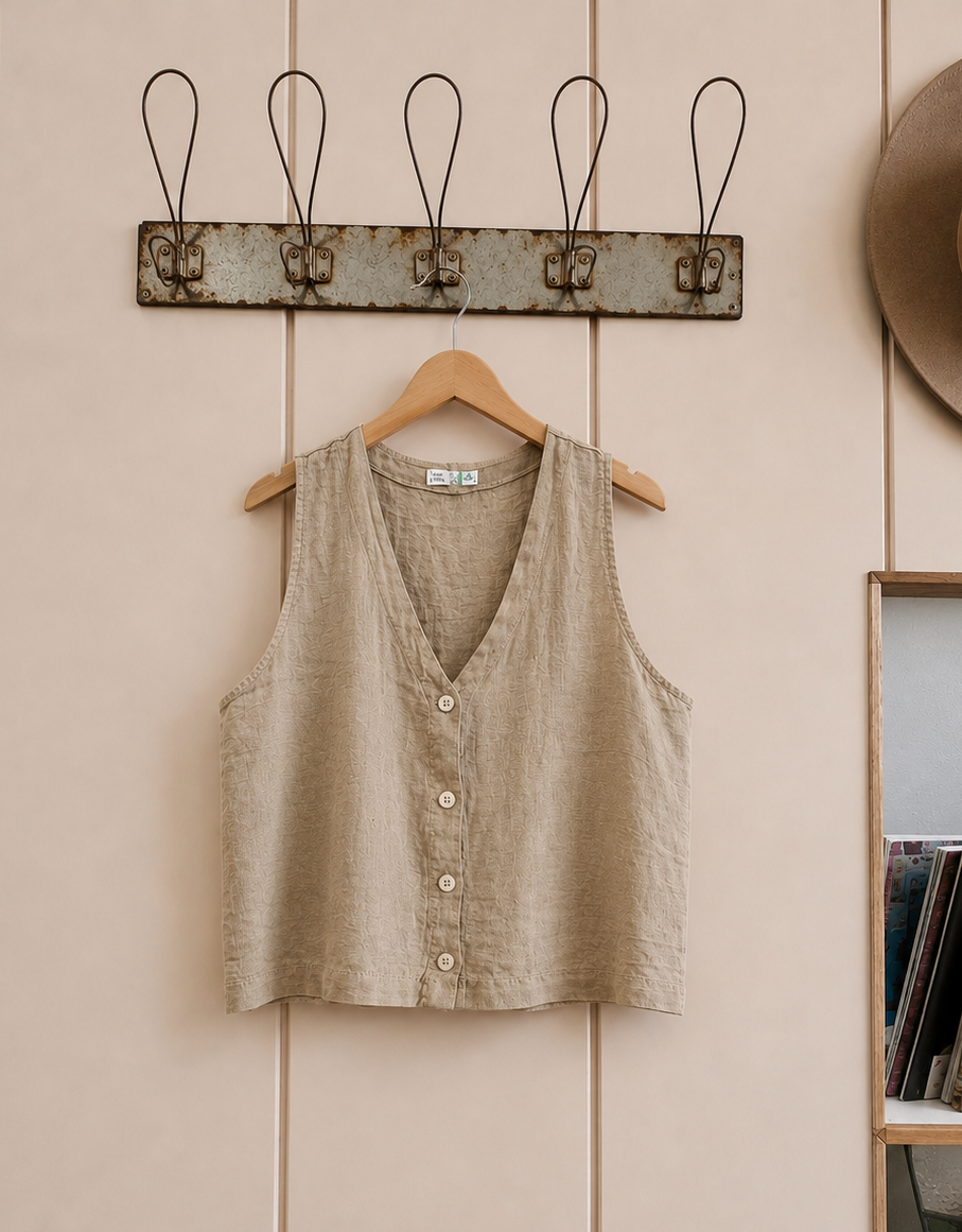 Linen Button Waistcoat