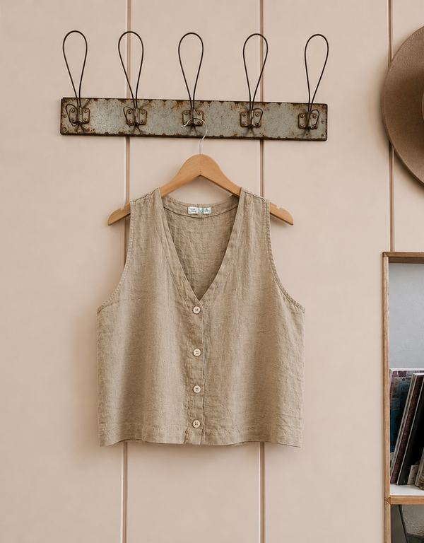 Linen Button Waistcoat