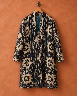 The Twin Soul Duster Jacket - Cream & Black #5