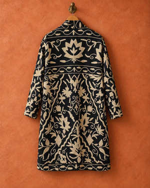 The Twin Soul Duster Jacket - Cream & Black #5