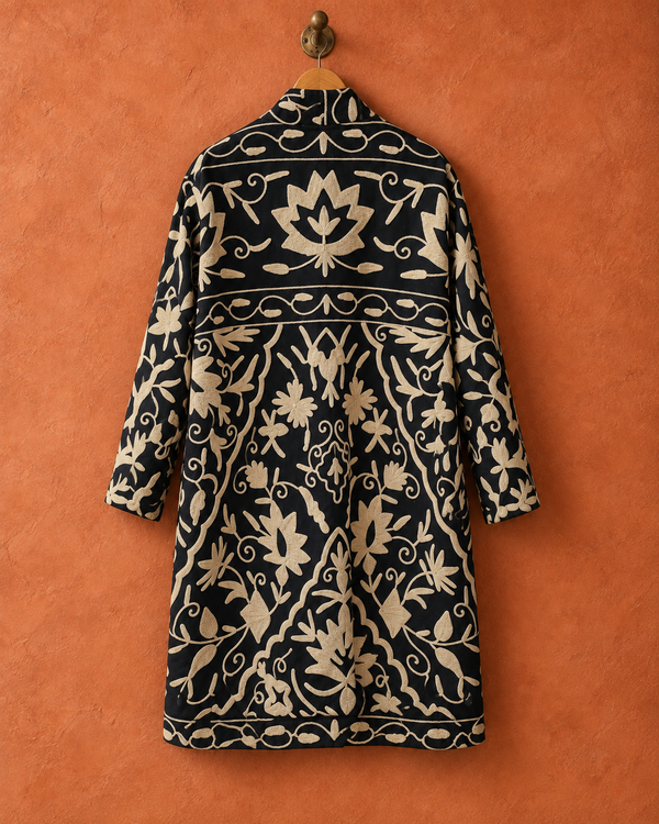 The Twin Soul Duster Jacket - Cream & Black #5