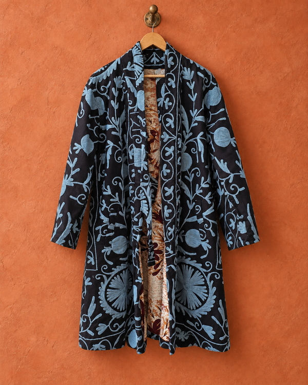 The Twin Soul Duster Jacket - Blue & Black #1