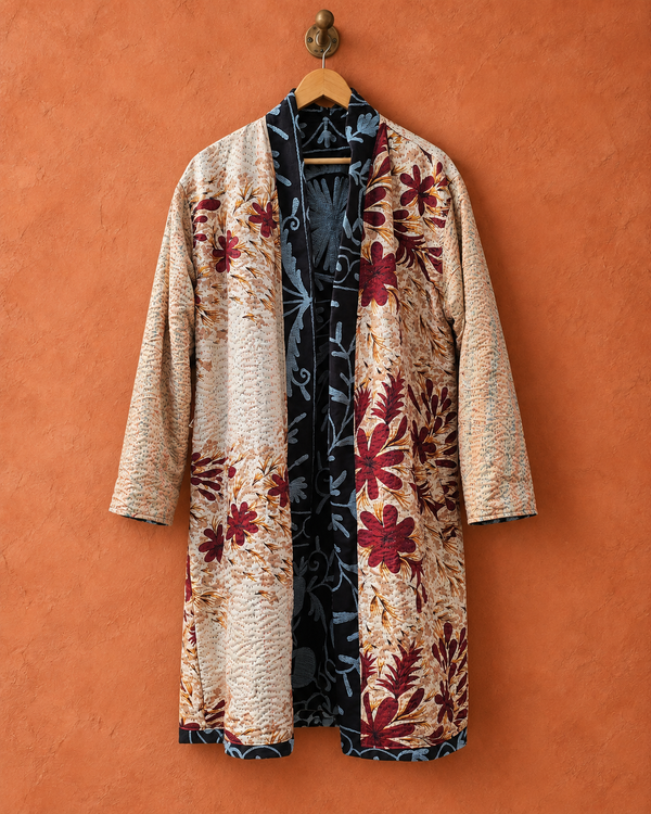 The Twin Soul Duster Jacket - Blue & Black #1