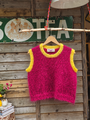 Jenny Rose Mohair Vest : Bit Of Fluff Pink