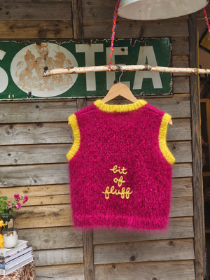 Jenny Rose Mohair Vest : Bit Of Fluff Pink