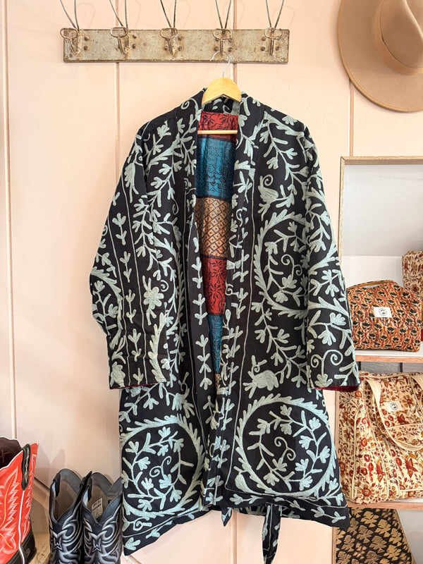 The Twin Soul Duster Jacket - Light Blue & Black #2