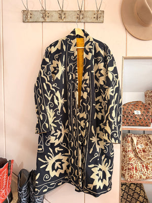 The Twin Soul Duster Jacket - Cream & Black #2