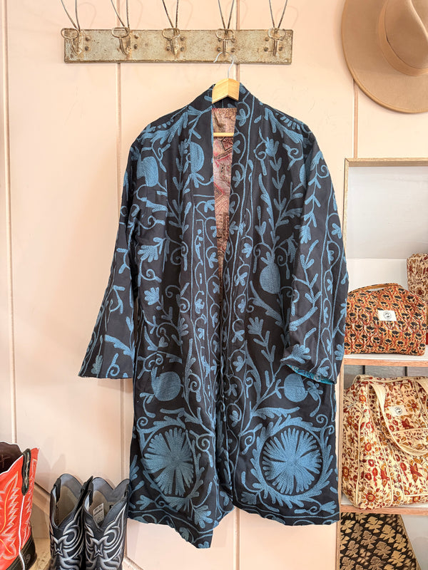 The Twin Soul Duster Jacket - Dark Blue & Black #2