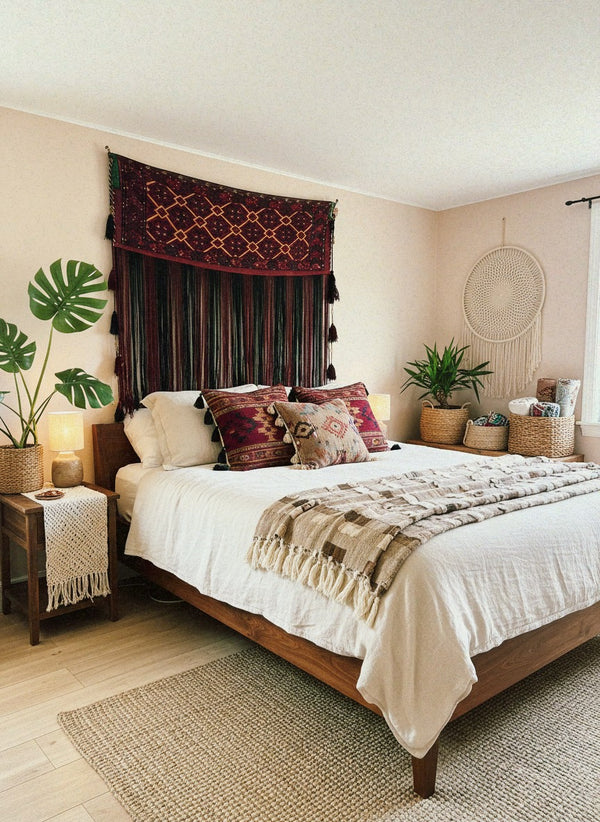 Rare Antique Afghan Wall Hanging